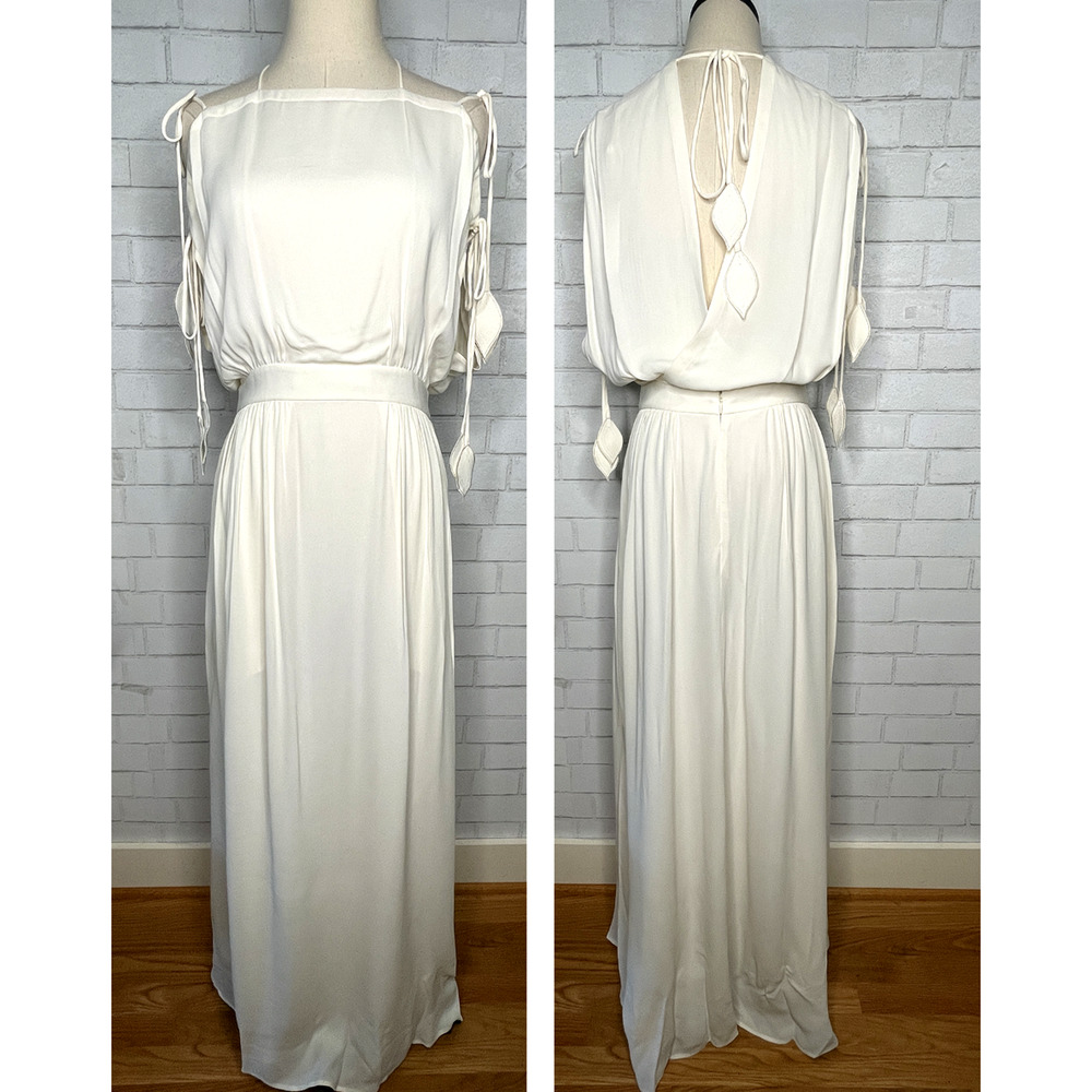 NWT! Tory Burch 2 GRECIAN $498 Ivory Draped Gown Maxi Dress Wedding White Bridal - Picture 3 of 13